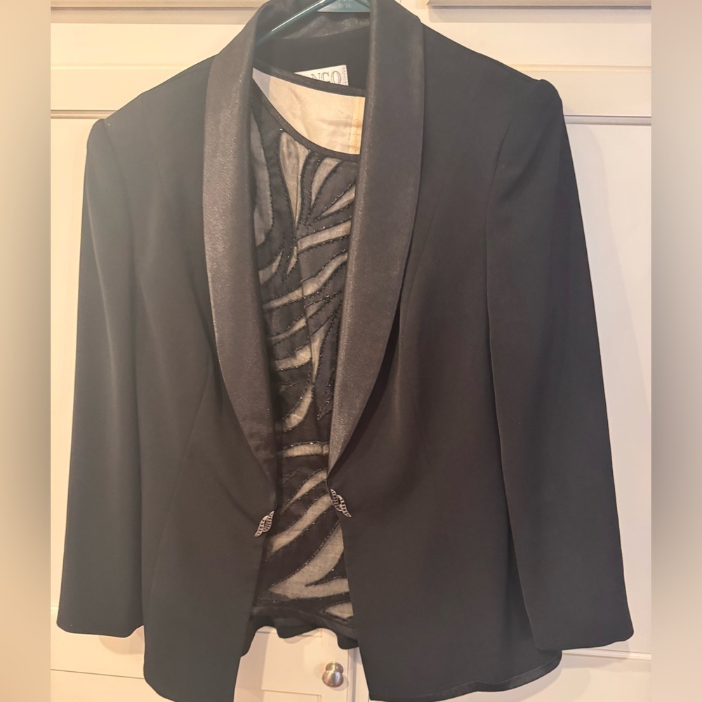 Elegant Black Women's 3 piece suit with skirt